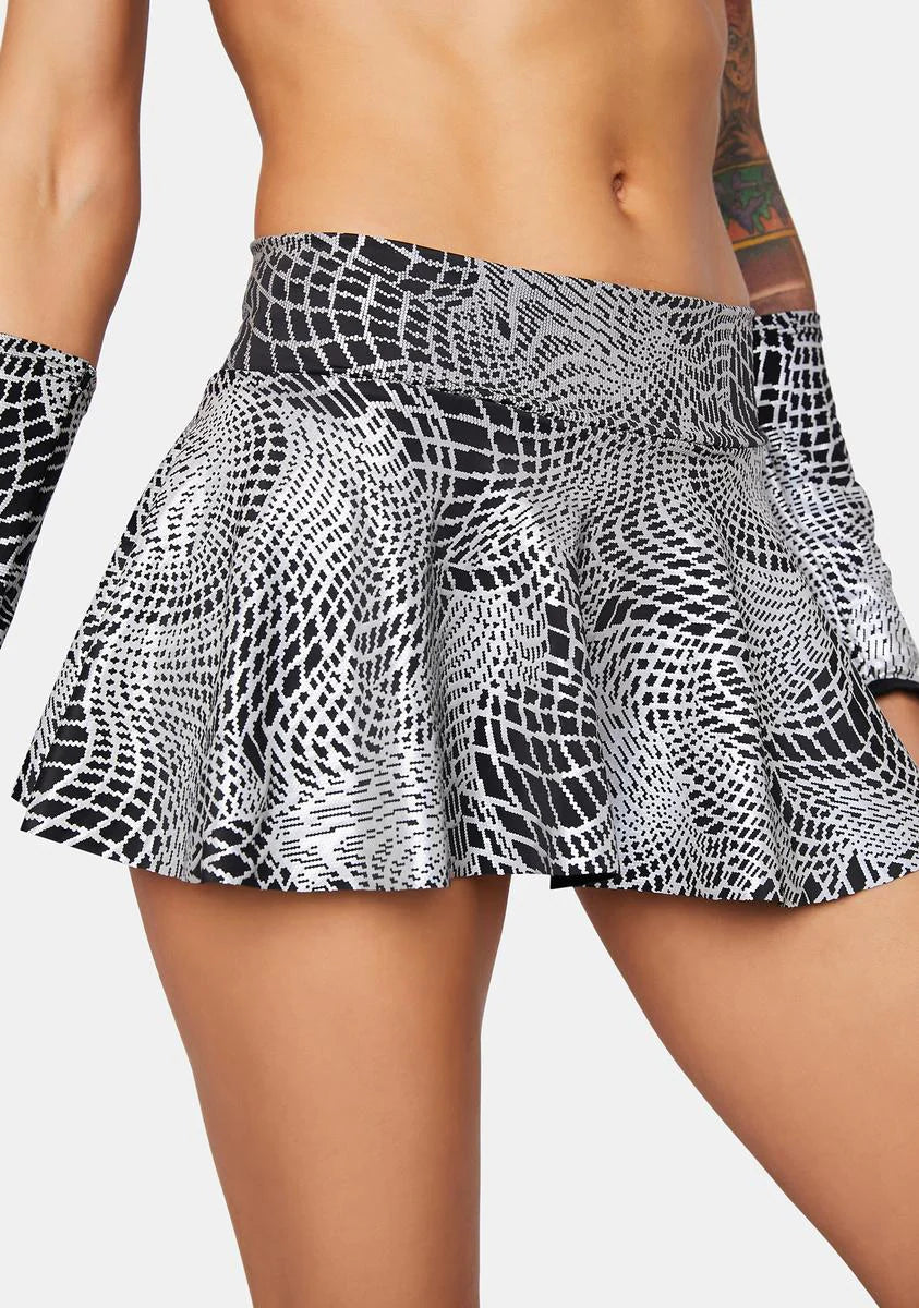 Ultra Wave Reflective Mini Skirt