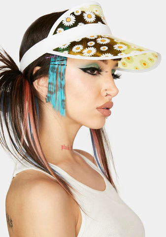 Happy Flower Power Clear Daisy Visor