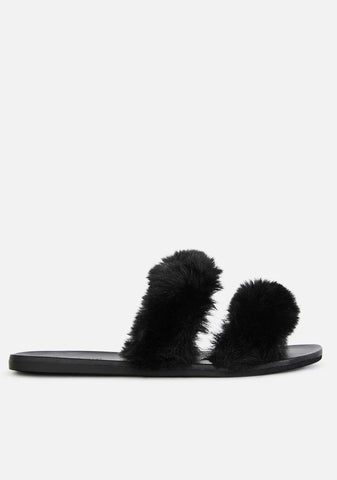Hey Mailman Faux Fur Slides