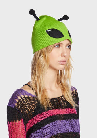 Come In Peace Alien Beanie
