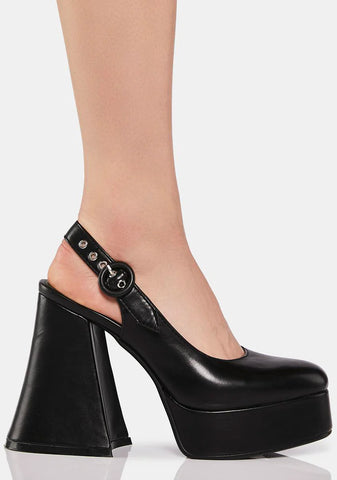 Black Conversing Platform Heels