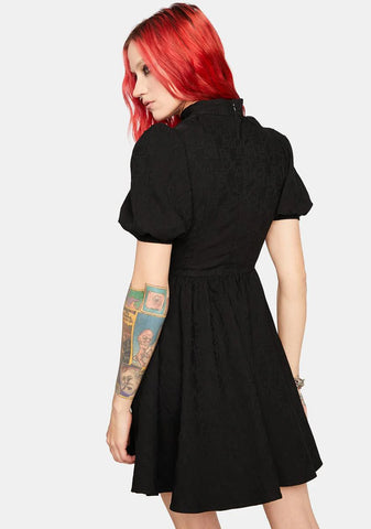 Dark Pattern Jacquard Mini Dress