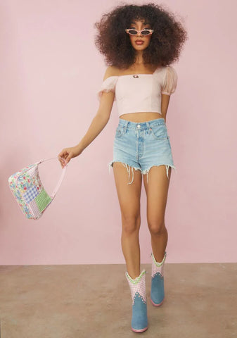 Blush French Summer Crop Top