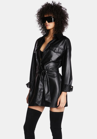 No Permission Needed Vegan Leather Dress