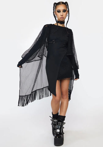 Mystery Series Embroidered Mesh Shawl