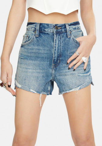Kylee Relaxed High Rise Cuffed Denim Shorts