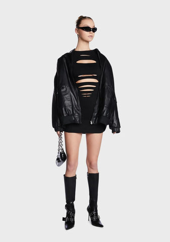 Slashed Mini Dress