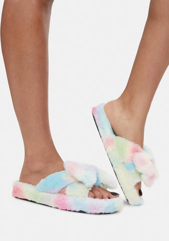 Sherbet Snuggle Up Fuzzy Slippers