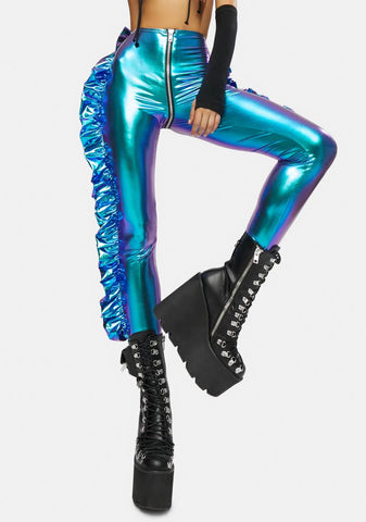 Cosmic Ace Metallic Ruffle Pants