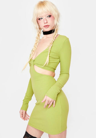 Avocado Cut Out Mini Dress