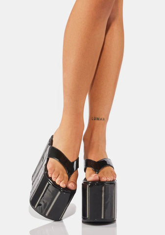 Zip It Platform Sandals