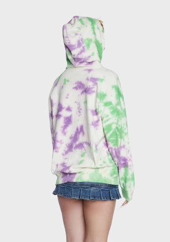 Butterfly Printed Tie Dye Hoodie