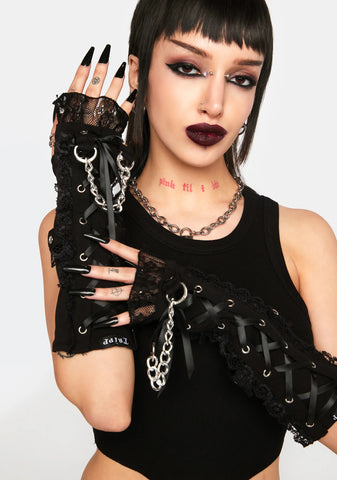 Black Lace Arm Warmers