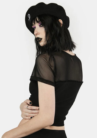 Cemetery Gates Lace Up Crop Top