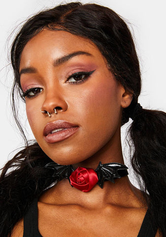 Drink My Nectar Bat Rose Choker