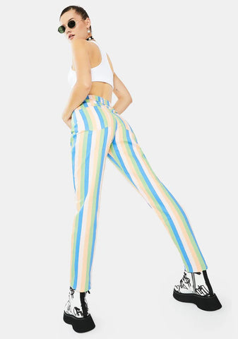 Pastel Stripe Mom Jeans