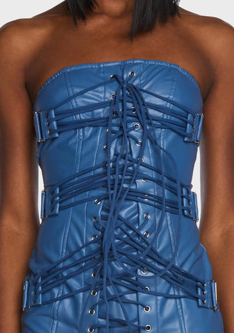 Sky All The Lovers Lace Up Mini Dress