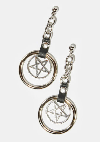 Tempted Darkness Chain Earrings