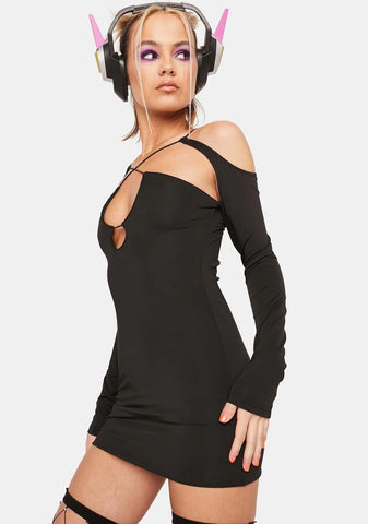 Midnight Retro Boomin' Cut-Out Mini Dress