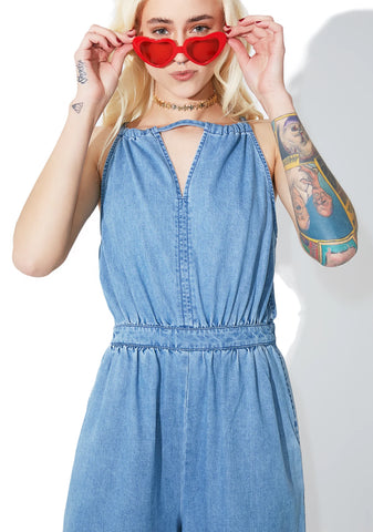 What A Feelin' Denim Jumpsuit