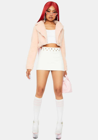 Rose Crop Me Out Sherpa Jacket
