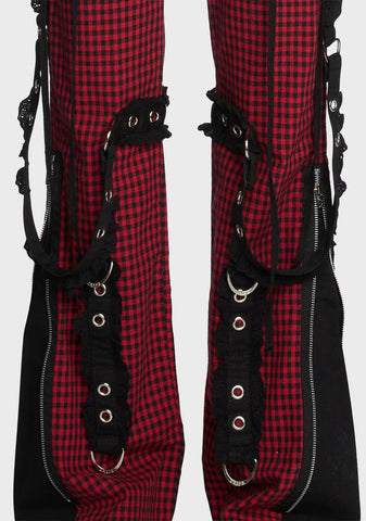 Red And Black Bo Peep Dark Street Pants