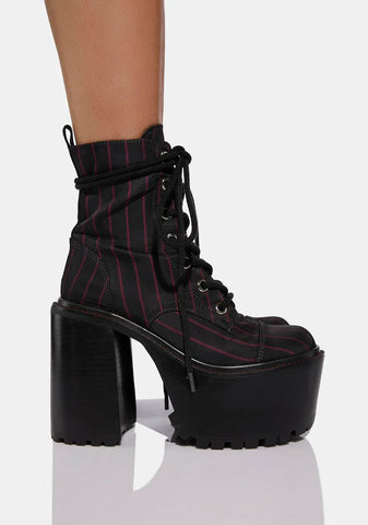 Never Grow Up Pinstripe Boots