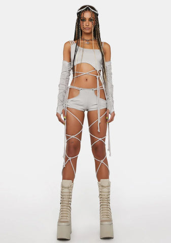 Compression Rope Lace-Up Shorts