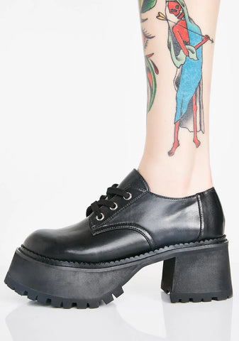 Midnight High School Hellcat Chunky Platforms