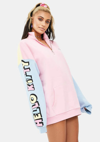 Hello Kitty Color Contrast Panel Sweatshirt