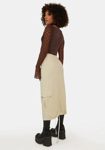 Y2k Long Cargo Skirt