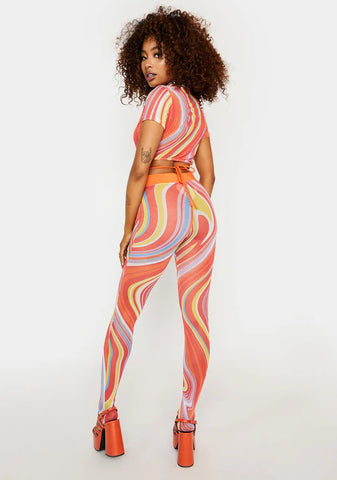 Sunset Astral Projection Mesh Pants Set