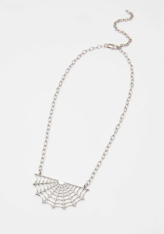 Setting The Trap Spiderweb Necklace