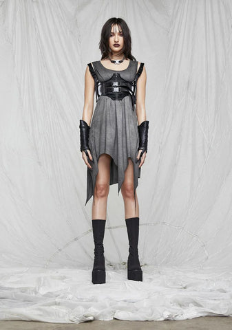 Synth Unisex Jagged Hem Longline Tank