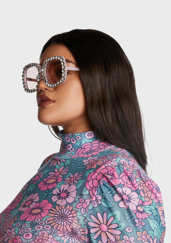 Retro Revival Rhinestone Sunglasses