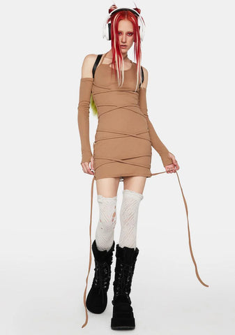 Pixie In Distress Strappy Mini Dress