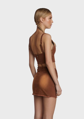 Acoustic Heartbeat Denim Crop Top