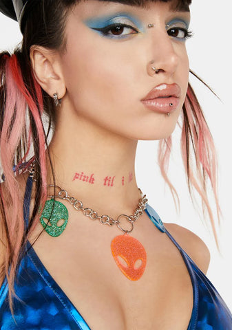 No New Planets Alien Necklace