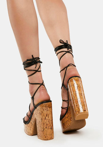 Elliette Cork Platform Heels