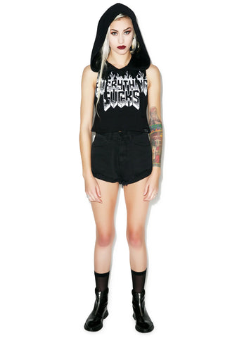 Everything Sucks Crop Hoodie