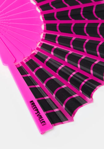 Pink Spiderweb Scallop Fan