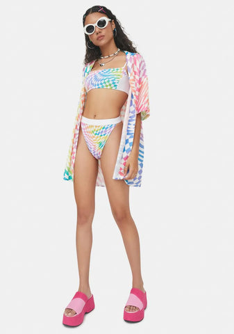 Surreal Life Checkered Bikini Set