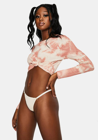 Bubbly Can Never Tell Bow Detail Thong