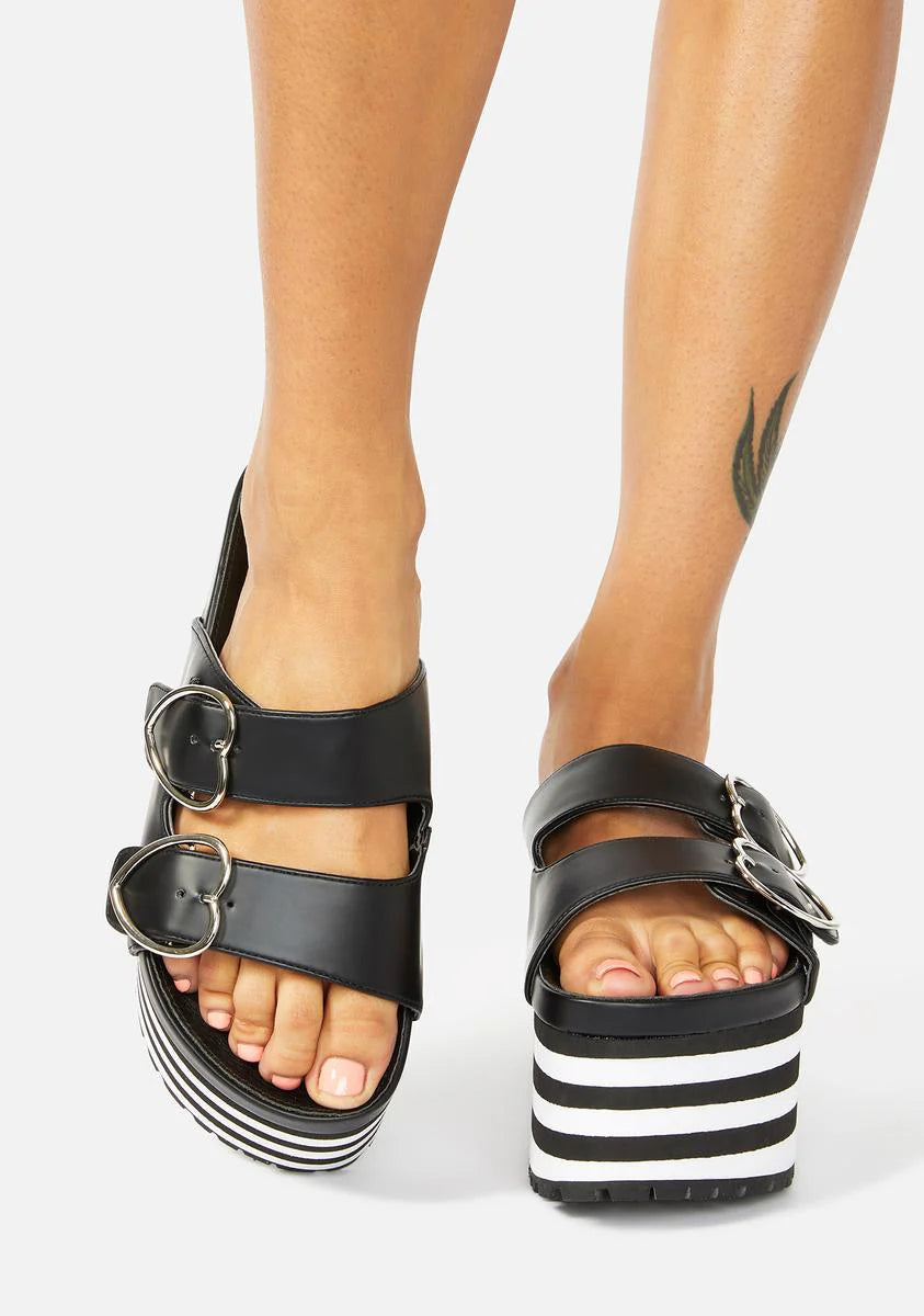 Lovesick Striped Platform Sandals
