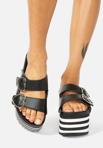Lovesick Striped Platform Sandals