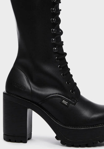 Vegan Lash Knee High Boots