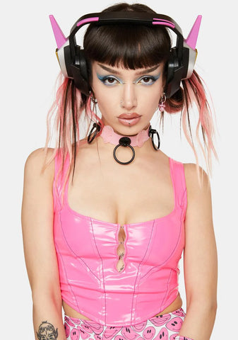 Sick Beats Vinyl Corset Top