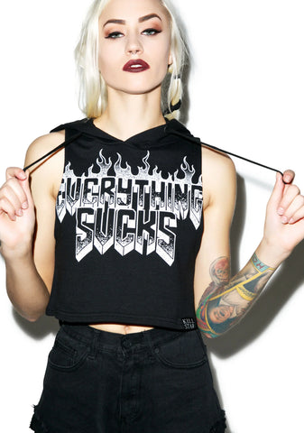 Everything Sucks Crop Hoodie
