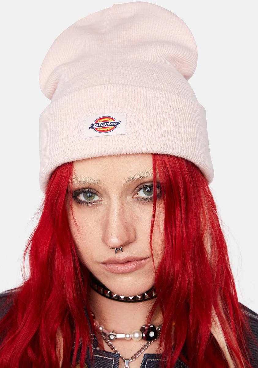 Lotus Pink Cuffed Knit Beanie