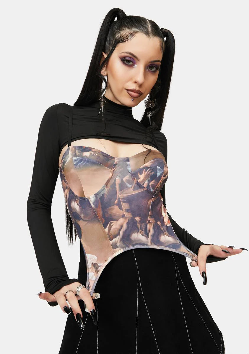 Mystic Corset Long Sleeve Top